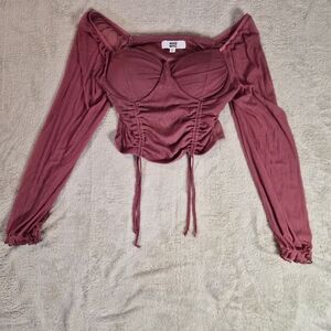 NYC Women's Pink Off-Shoulder Crop Top Size Large